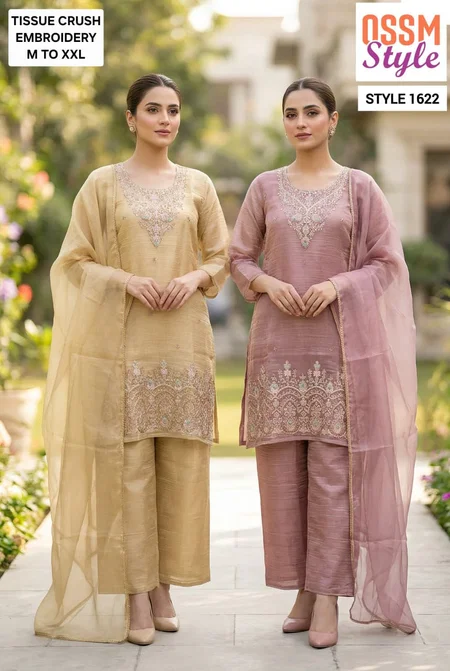 1622 By Ossm Style Salsa Beads Work Kurtis Set Size Combo 